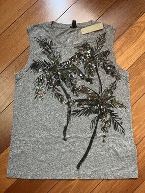 NWT J. Crew Sequin Palm Tree Tank